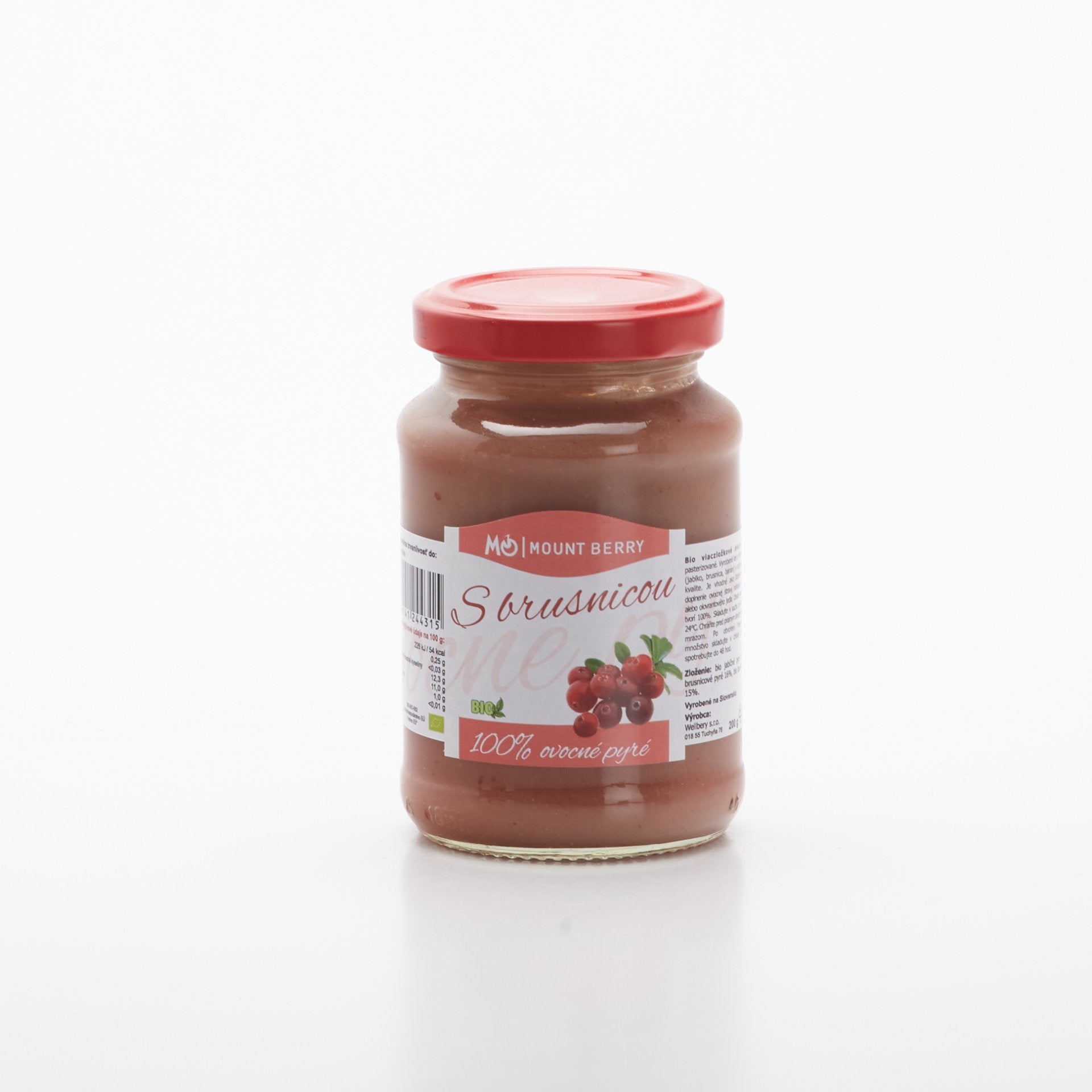 BIO Ovocné pyré s brusnicou 200g.