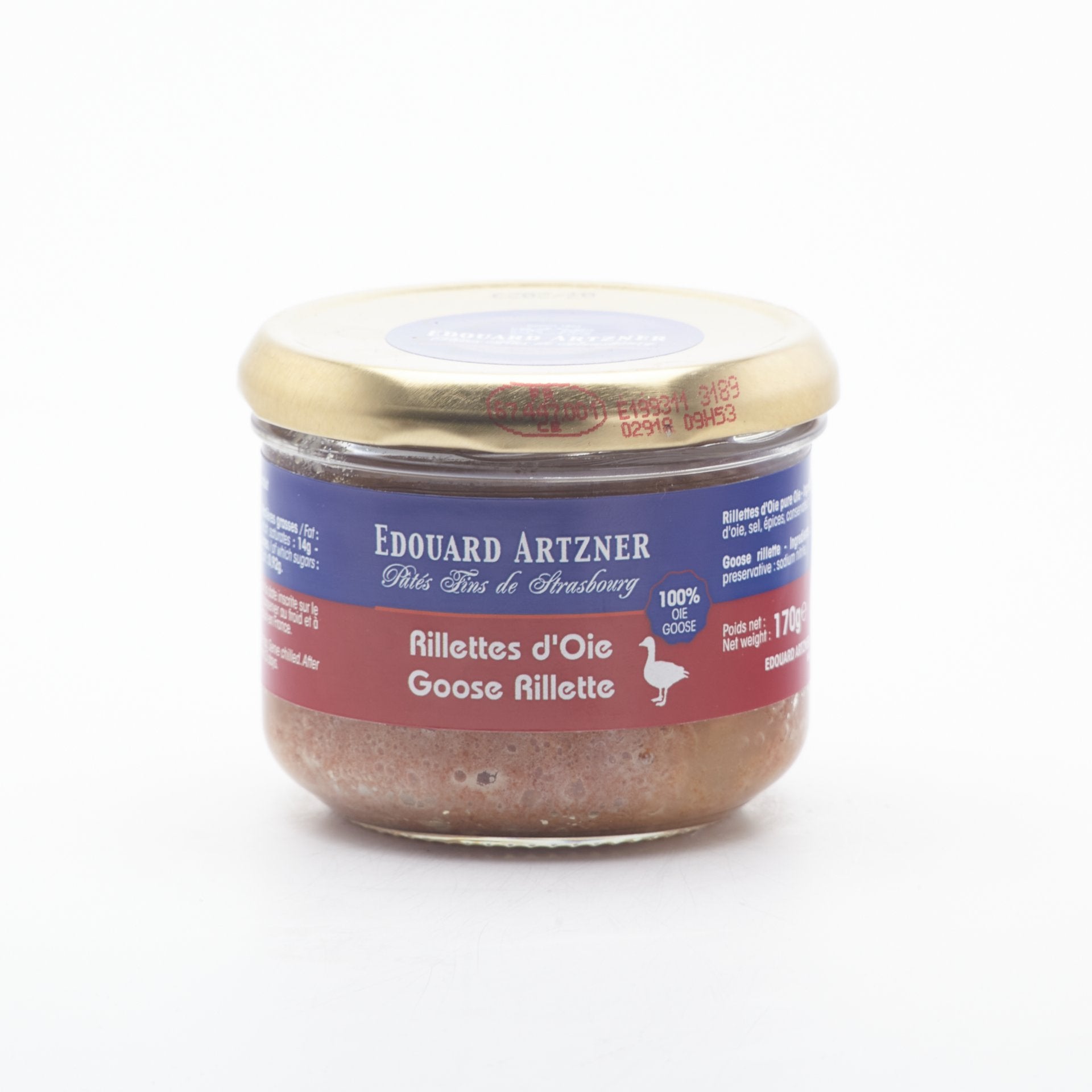 Rilette d´oie pure oie 170g.