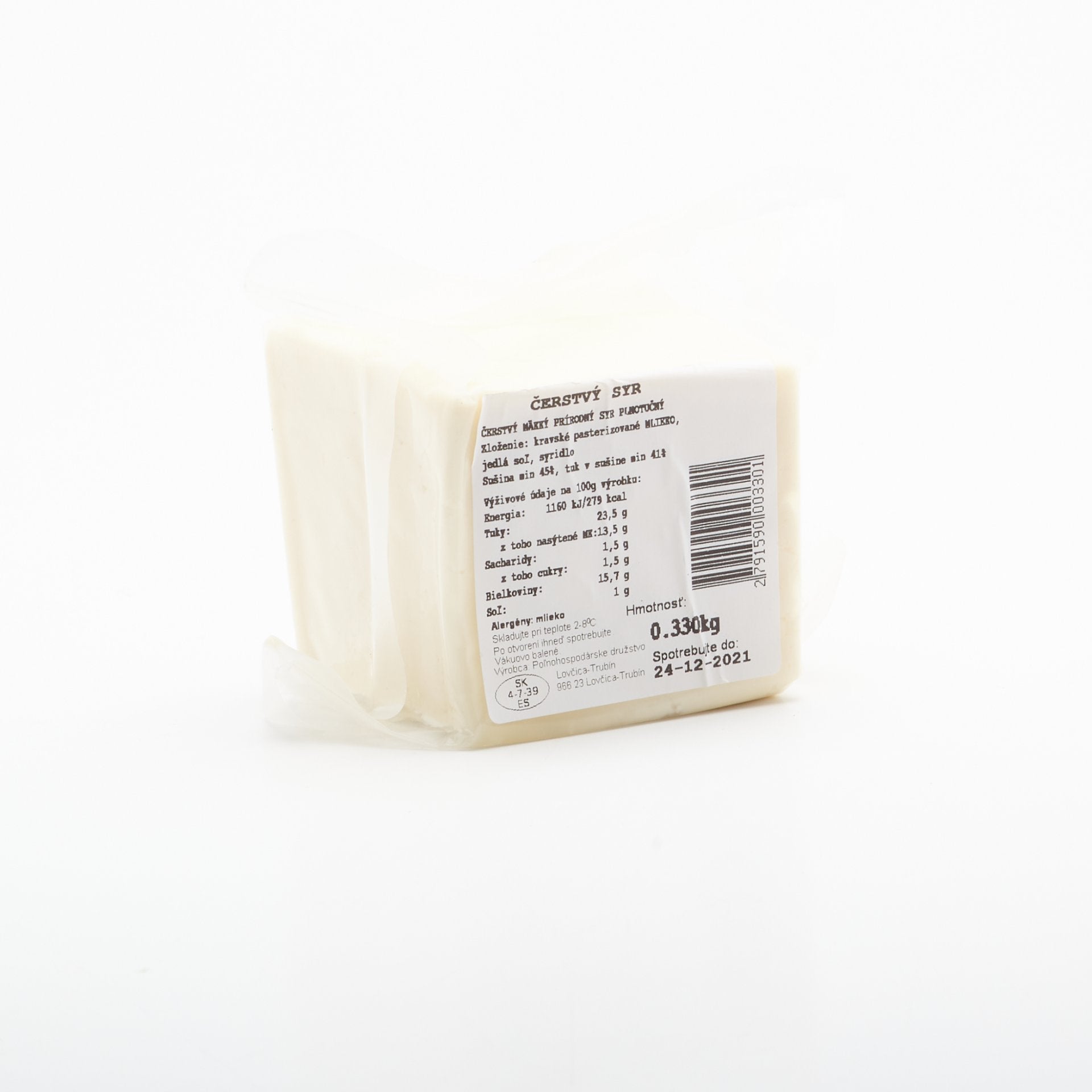 Syr čerstvý mäkky plnotučný. 100g